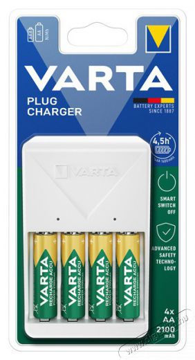 Varta 57657101451 Plug t&ouml;ltő + 4db AA 2100 mAh akkumul&aacute;tor F&eacute;nyk&eacute;pezőg&eacute;p / kamera - Sport kamera tartoz&eacute;kok - Akkumul&aacute;tor / t&ouml;ltő - 406748