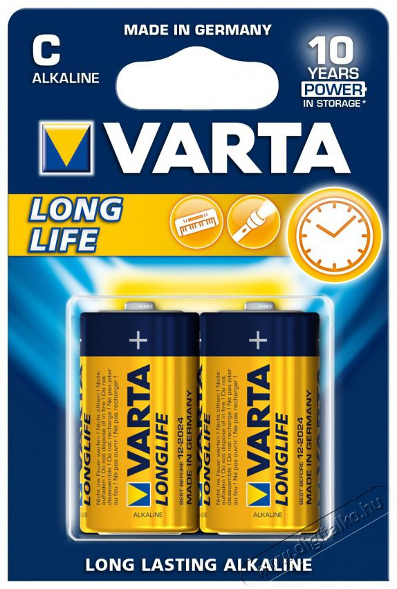 Varta 4114101412 Longlife Baby C (LR14) alk&aacute;li elem 2db/bliszter Akkuk &eacute;s t&ouml;ltők - Elem - 418813