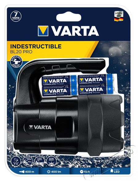 Varta 18751101421 Indestructible BL20 Pro nagy teljes&iacute;tm&eacute;nyű elem l&aacute;mpa H&aacute;ztart&aacute;s / Otthon / K&uuml;lt&eacute;r - Vil&aacute;g&iacute;t&aacute;s / elektromoss&aacute;g - Zsebl&aacute;mpa / eleml&aacute;mpa - 434582