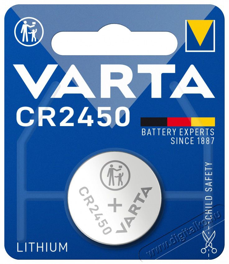 Varta 6450112401 CR2450 lithium gombelem 1db/bliszter Akkuk &eacute;s t&ouml;ltők - Elem - 464733