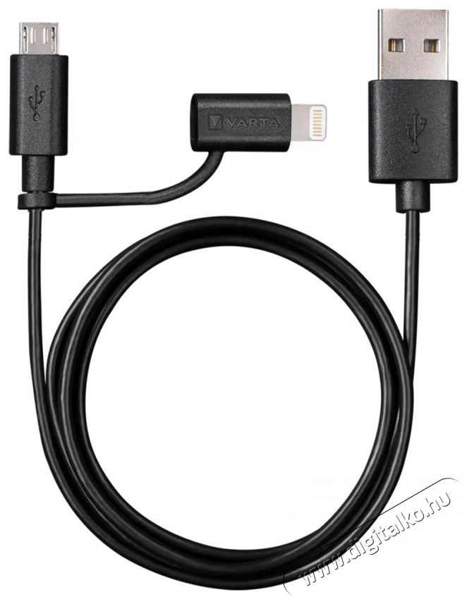 Varta 57943101401 1m 2in1 USB - microUSB/Lightning fekete adat- &eacute;s t&ouml;ltők&aacute;bel Iroda &eacute;s sz&aacute;m&iacute;t&aacute;stechnika - Sz&aacute;m&iacute;t&oacute;g&eacute;p tartoz&eacute;k - USB k&aacute;bel - 403874
