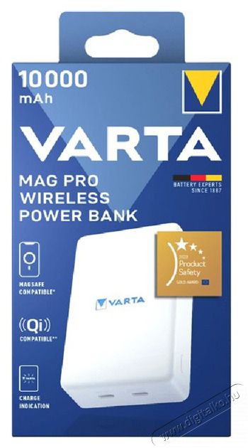 Varta Mag Pro Wireless vezet&eacute;k n&eacute;lk&uuml;li 10.000mAh powerbank Mobil / Kommunik&aacute;ci&oacute; / Smart - Powerbank / K&uuml;lső akkumul&aacute;tor &eacute;s t&ouml;ltő - 507460
