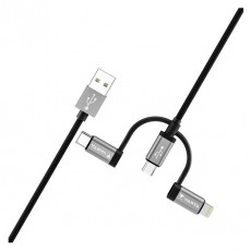 Varta 57937101111 2m 12W 3in1 USB A - Lightning/microUSB/Type C adat- &eacute;s t&ouml;ltők&aacute;bel Akkuk &eacute;s t&ouml;ltők - Li-ion akkumul&aacute;tor &eacute;s t&ouml;ltő (gy&aacute;ri) - T&ouml;ltő / h&aacute;l&oacute;zati adapter - 508286