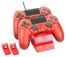 Venom VS2739 PS4 Piros dupla töltőállomás Iroda és számítástechnika - Játék konzol - Kiegészítő - 394378