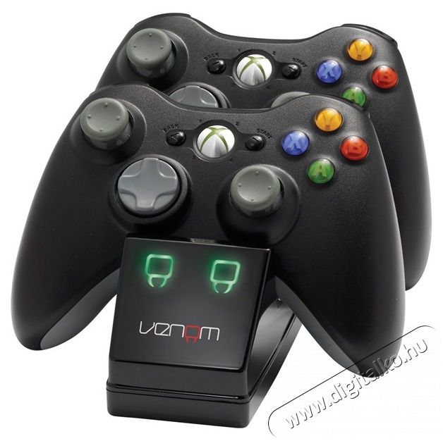 Venom VS2891 Xbox 360 Fekete dupla t&ouml;ltő&aacute;llom&aacute;s + 2db akkumul&aacute;tor Iroda &eacute;s sz&aacute;m&iacute;t&aacute;stechnika - J&aacute;t&eacute;k konzol - Kieg&eacute;sz&iacute;tő - 394150