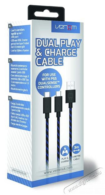 Venom VS5002 Dual Play & Charge 3 m USB Type-C t&ouml;ltők&aacute;bel Iroda &eacute;s sz&aacute;m&iacute;t&aacute;stechnika - J&aacute;t&eacute;k konzol - Kieg&eacute;sz&iacute;tő - 394162