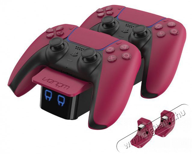 Venom VS5010 PS5 piros Cosmic Red dupla t&ouml;ltő&aacute;llom&aacute;s Iroda &eacute;s sz&aacute;m&iacute;t&aacute;stechnika - J&aacute;t&eacute;k konzol - Kieg&eacute;sz&iacute;tő - 394395