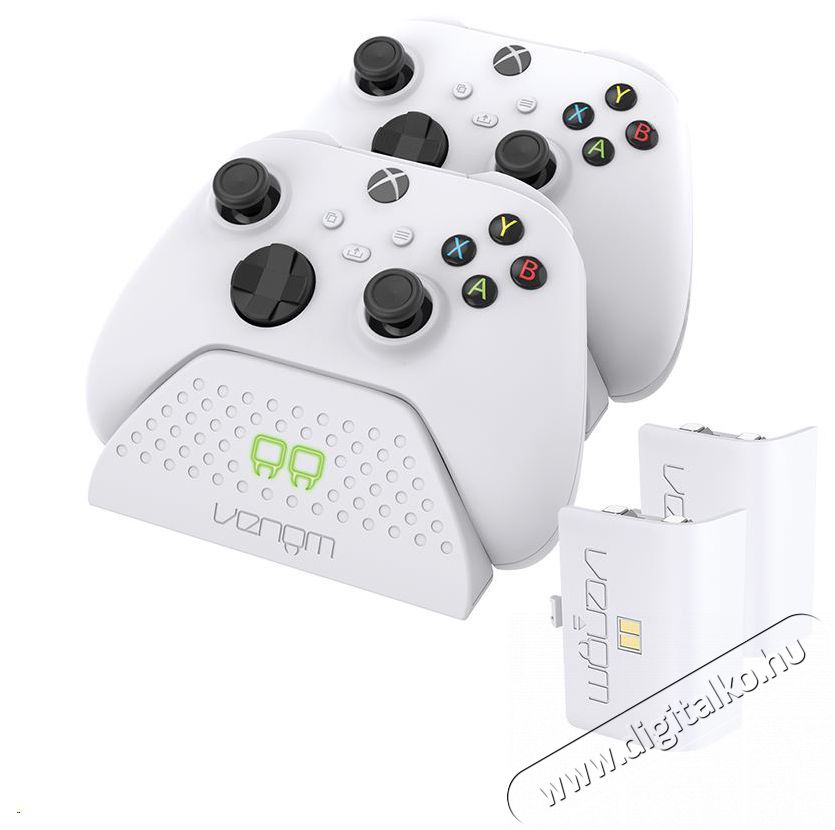 Venom VS2871 Xbox Series X & S feh&eacute;r dupla t&ouml;ltő&aacute;llom&aacute;s + 2db akkumul&aacute;tor Iroda &eacute;s sz&aacute;m&iacute;t&aacute;stechnika - J&aacute;t&eacute;k konzol - Kieg&eacute;sz&iacute;tő - 394391