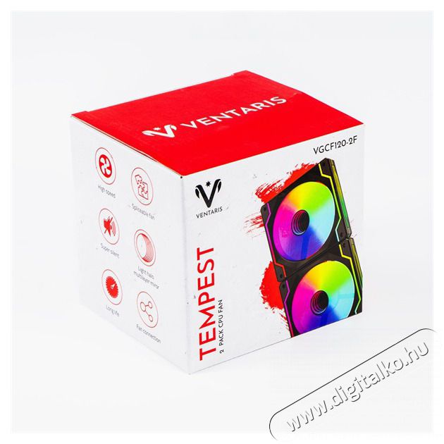 VENTARIS VGCF120-2F Tempest RGB sz&aacute;m&iacute;t&oacute;g&eacute;p ventil&aacute;tor 2/CS Iroda &eacute;s sz&aacute;m&iacute;t&aacute;stechnika - Sz&aacute;m&iacute;t&oacute;g&eacute;p tartoz&eacute;k - Ventil&aacute;tor - 508303