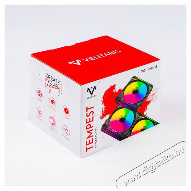 VENTARIS VGCF120-3F Tempest RGB sz&aacute;m&iacute;t&oacute;g&eacute;p ventil&aacute;tor 3/CS Iroda &eacute;s sz&aacute;m&iacute;t&aacute;stechnika - Sz&aacute;m&iacute;t&oacute;g&eacute;p tartoz&eacute;k - Ventil&aacute;tor - 508304