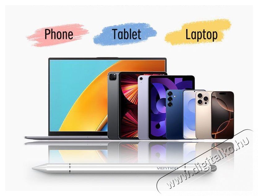 Vention 3-in-1 magnetic touch pen aluminum alloy, white &eacute;rintőceruza Mobil / Kommunik&aacute;ci&oacute; / Smart - Tablet / E-book kieg&eacute;sz&iacute;tő, tok - Ceruza - 529114