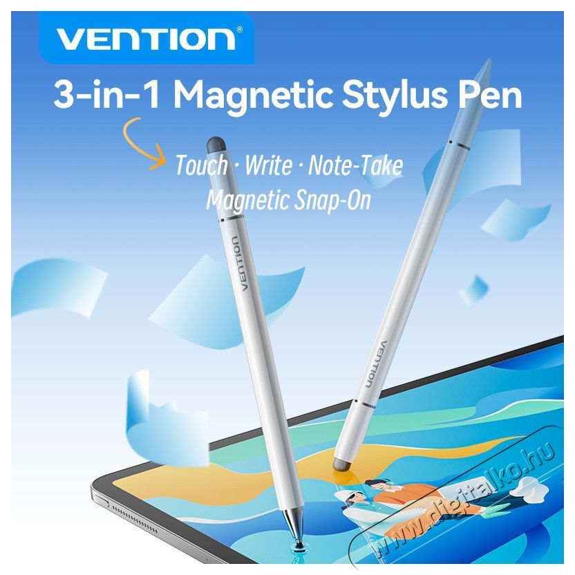 Vention 3-in-1 magnetic touch pen aluminum alloy, white &eacute;rintőceruza Mobil / Kommunik&aacute;ci&oacute; / Smart - Tablet / E-book kieg&eacute;sz&iacute;tő, tok - Ceruza - 529114