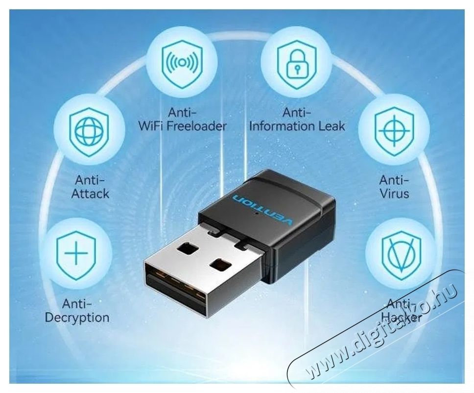 Vention USB Wi-Fi Adapter 2.4G Black WiFi USB adapter Iroda &eacute;s sz&aacute;m&iacute;t&aacute;stechnika - H&aacute;l&oacute;zat - H&aacute;l&oacute;zati kieg&eacute;sz&iacute;tő - 532832