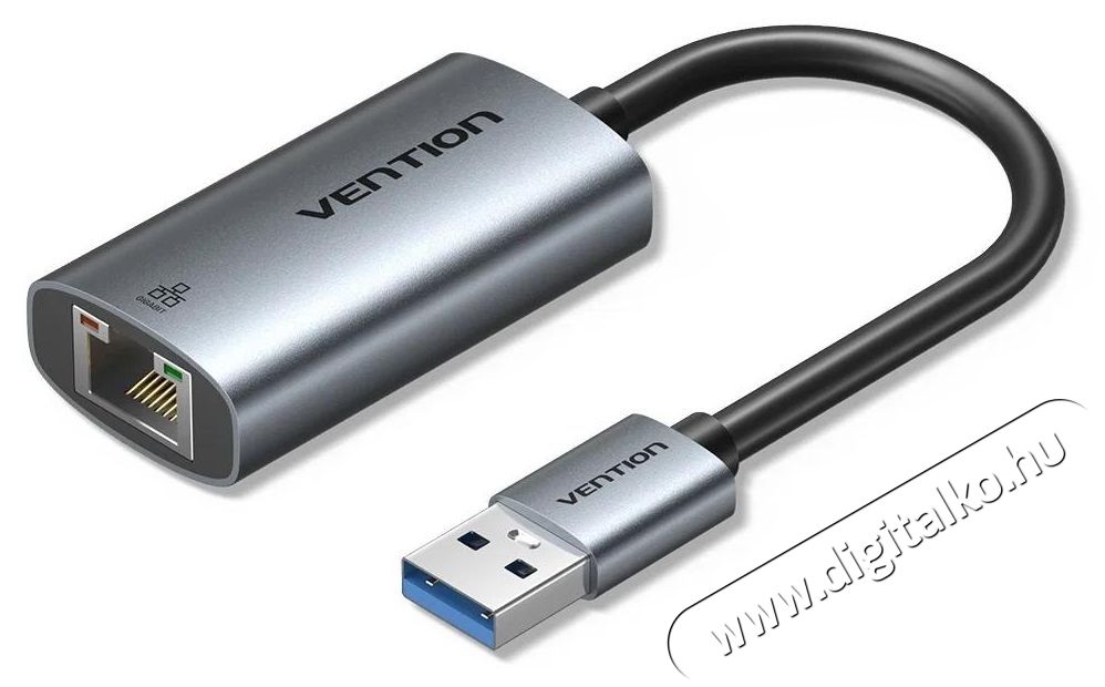 Vention USB-A to Gigabit Ethernet Adapter 0.15M Gray Aluminum Alloy Type Iroda &eacute;s sz&aacute;m&iacute;t&aacute;stechnika - H&aacute;l&oacute;zat - H&aacute;l&oacute;zati kieg&eacute;sz&iacute;tő - 535843