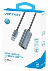 Vention USB-A to Gigabit Ethernet Adapter 0.15M Gray Aluminum Alloy Type Iroda &eacute;s sz&aacute;m&iacute;t&aacute;stechnika - H&aacute;l&oacute;zat - H&aacute;l&oacute;zati kieg&eacute;sz&iacute;tő - 535843