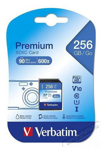 VERBATIM Mem&oacute;riak&aacute;rtya, microSDXC, 256GB CL10/U1, 90/10 MB/s, adapter, Premium Iroda &eacute;s sz&aacute;m&iacute;t&aacute;stechnika - Egy&eacute;b sz&aacute;m&iacute;t&aacute;stechnikai term&eacute;k - 490921