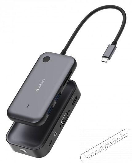 VERBATIM 32146 Share my Screen WDA-01 fekete/sz&uuml;rke vezet&eacute;k n&eacute;lk&uuml;li kijelző adapter + HUB Iroda &eacute;s sz&aacute;m&iacute;t&aacute;stechnika - Notebook kieg&eacute;sz&iacute;tő - USB hub / eloszt&oacute; - 507638
