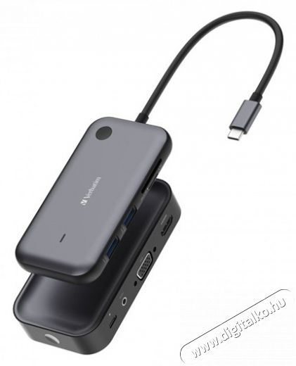 VERBATIM 32146 Share my Screen WDA-01 fekete/sz&uuml;rke vezet&eacute;k n&eacute;lk&uuml;li kijelző adapter + HUB Iroda &eacute;s sz&aacute;m&iacute;t&aacute;stechnika - Notebook kieg&eacute;sz&iacute;tő - USB hub / eloszt&oacute; - 507638