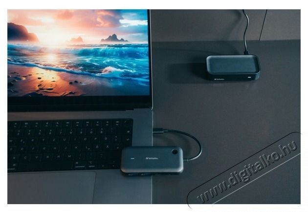 VERBATIM 32146 Share my Screen WDA-01 fekete/sz&uuml;rke vezet&eacute;k n&eacute;lk&uuml;li kijelző adapter + HUB Iroda &eacute;s sz&aacute;m&iacute;t&aacute;stechnika - Notebook kieg&eacute;sz&iacute;tő - USB hub / eloszt&oacute; - 507638