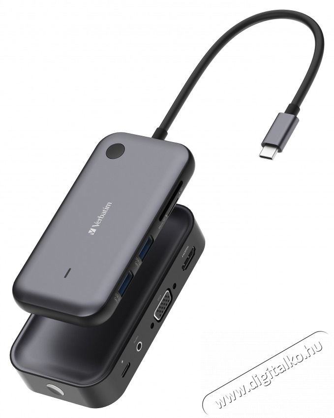 VERBATIM 32146 Share my Screen WDA-01 fekete/sz&uuml;rke vezet&eacute;k n&eacute;lk&uuml;li kijelző adapter + HUB Iroda &eacute;s sz&aacute;m&iacute;t&aacute;stechnika - Notebook kieg&eacute;sz&iacute;tő - USB hub / eloszt&oacute; - 507638