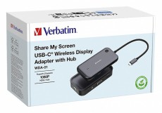 VERBATIM 32146 Share my Screen WDA-01 fekete/sz&uuml;rke vezet&eacute;k n&eacute;lk&uuml;li kijelző adapter + HUB Iroda &eacute;s sz&aacute;m&iacute;t&aacute;stechnika - Notebook kieg&eacute;sz&iacute;tő - USB hub / eloszt&oacute; - 507638