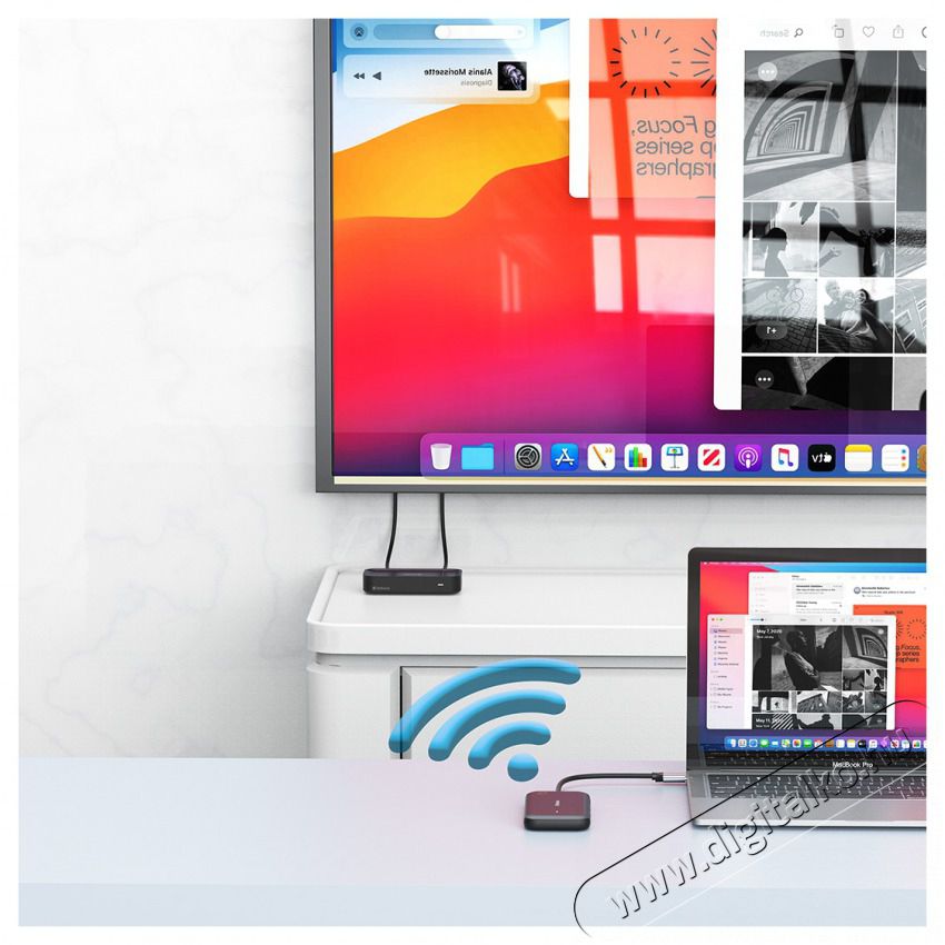 VERBATIM 32146 Share my Screen WDA-01 fekete/sz&uuml;rke vezet&eacute;k n&eacute;lk&uuml;li kijelző adapter + HUB Iroda &eacute;s sz&aacute;m&iacute;t&aacute;stechnika - Notebook kieg&eacute;sz&iacute;tő - USB hub / eloszt&oacute; - 507638