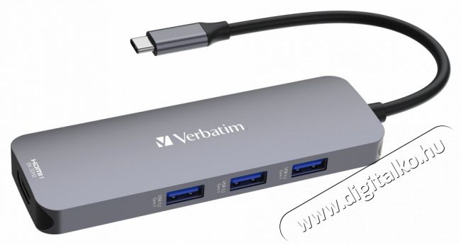 VERBATIM 32151 USB-C Pro Multiport CMH-08 8in1 ez&uuml;st HUB Iroda &eacute;s sz&aacute;m&iacute;t&aacute;stechnika - Notebook kieg&eacute;sz&iacute;tő - USB hub / eloszt&oacute; - 507640