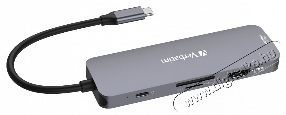 VERBATIM 32151 USB-C Pro Multiport CMH-08 8in1 ez&uuml;st HUB Iroda &eacute;s sz&aacute;m&iacute;t&aacute;stechnika - Notebook kieg&eacute;sz&iacute;tő - USB hub / eloszt&oacute; - 507640