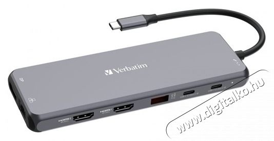 VERBATIM 32153 USB-C Pro Multiport CMH-13 13in1 ez&uuml;st HUB Iroda &eacute;s sz&aacute;m&iacute;t&aacute;stechnika - Notebook kieg&eacute;sz&iacute;tő - USB hub / eloszt&oacute; - 507642