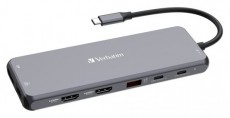 VERBATIM 32153 USB-C Pro Multiport CMH-13 13in1 ez&uuml;st HUB Iroda &eacute;s sz&aacute;m&iacute;t&aacute;stechnika - Notebook kieg&eacute;sz&iacute;tő - USB hub / eloszt&oacute; - 507642