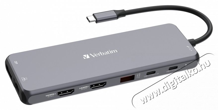 VERBATIM 32153 USB-C Pro Multiport CMH-13 13in1 ez&uuml;st HUB Iroda &eacute;s sz&aacute;m&iacute;t&aacute;stechnika - Notebook kieg&eacute;sz&iacute;tő - USB hub / eloszt&oacute; - 507642