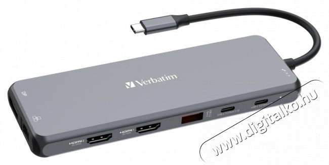 VERBATIM 32153 USB-C Pro Multiport CMH-13 13in1 ez&uuml;st HUB Iroda &eacute;s sz&aacute;m&iacute;t&aacute;stechnika - Notebook kieg&eacute;sz&iacute;tő - USB hub / eloszt&oacute; - 507642