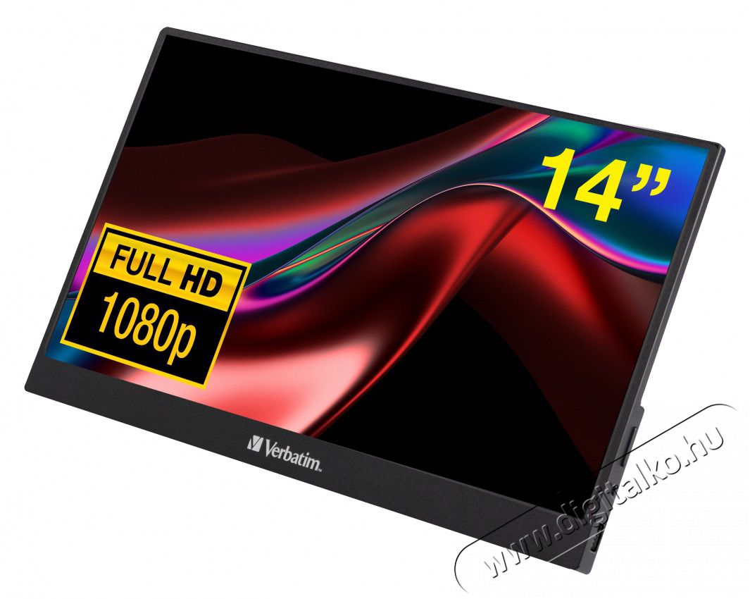VERBATIM 49590 14 PM-14 FHD IPS HDMI/USB-C fekete monitor Iroda &eacute;s sz&aacute;m&iacute;t&aacute;stechnika - Monitor - &Eacute;rintők&eacute;pernyős monitor - 507921