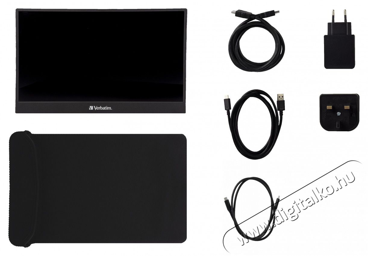 VERBATIM 49590 14 PM-14 FHD IPS HDMI/USB-C fekete monitor Iroda &eacute;s sz&aacute;m&iacute;t&aacute;stechnika - Monitor - &Eacute;rintők&eacute;pernyős monitor - 507921