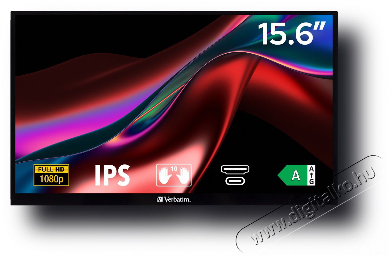VERBATIM 49592 15,6 PMT-15 FHD IPS HDMI/USB-C fekete f&eacute;m bor&iacute;t&aacute;s&uacute; &eacute;rintők&eacute;pernyős monitor Iroda &eacute;s sz&aacute;m&iacute;t&aacute;stechnika - Monitor - &Eacute;rintők&eacute;pernyős monitor - 507922