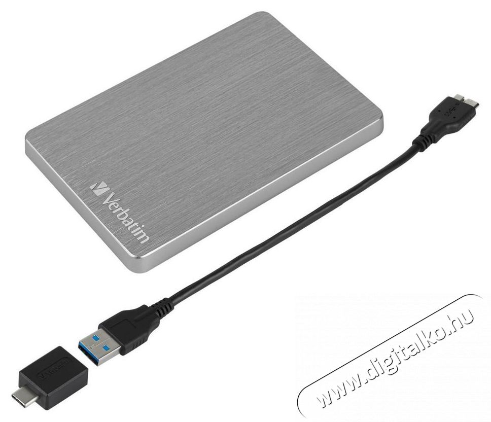 VERBATIM 53662 Store n Go ALU Slim 2,5&rdquo; 1TB USB 3.2 Gen 1 sz&uuml;rke HDD Iroda &eacute;s sz&aacute;m&iacute;t&aacute;stechnika - Adatt&aacute;rol&oacute; / merevlemez - K&uuml;lső HDD - 507846
