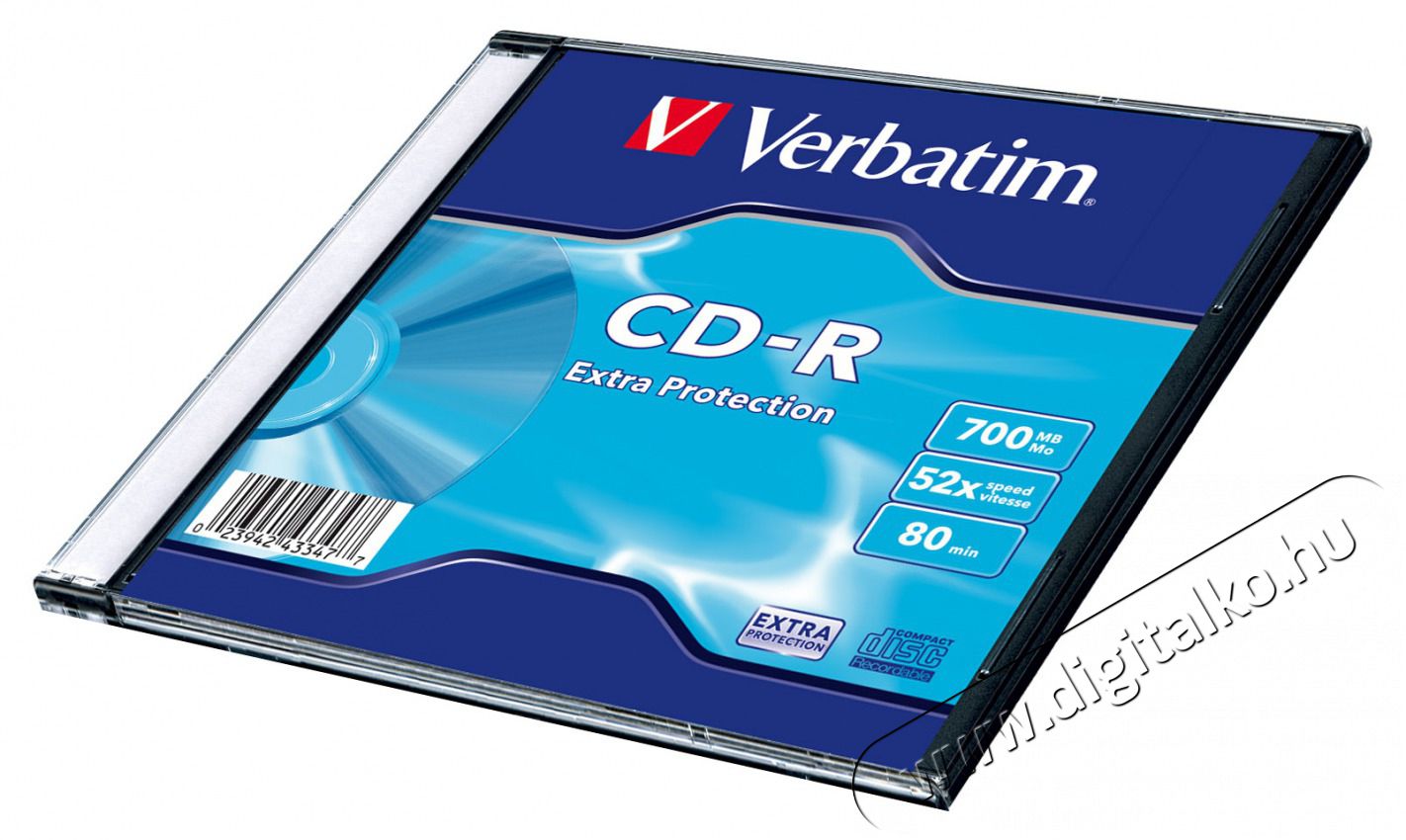 VERBATIM 43347 CD-R 700MB/52x/extra protection &iacute;rhat&oacute; fel&uuml;let/egyszer &iacute;rhat&oacute; CD 1db (műanyag tokos) Audio-Video / Hifi / Multim&eacute;dia - Hordozhat&oacute; CD / DVD / Multim&eacute;dia k&eacute;sz&uuml;l&eacute;k - Hordozhat&oacute; CD / Multim&eacute;dia r&aacute;di&oacute;magn&oacute; / Boombox - 514151