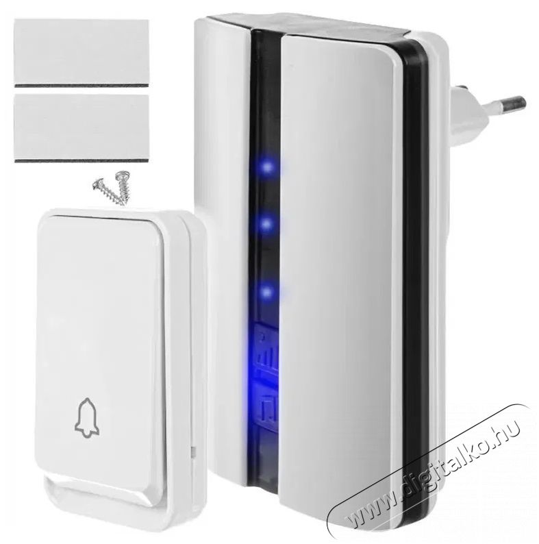 Verk 01701 Wireless doorbell IP44, receiver, remote control, 150 m, white H&aacute;ztart&aacute;s / Otthon / K&uuml;lt&eacute;r - Lak&aacute;sfelszerel&eacute;s - Csengő - 519831