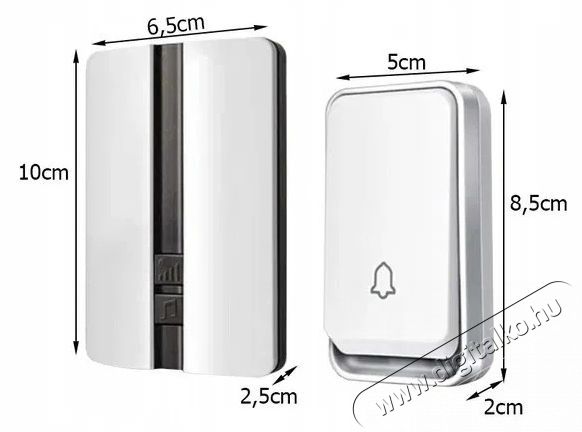Verk 01701 Wireless doorbell IP44, receiver, remote control, 150 m, white H&aacute;ztart&aacute;s / Otthon / K&uuml;lt&eacute;r - Lak&aacute;sfelszerel&eacute;s - Csengő - 519831