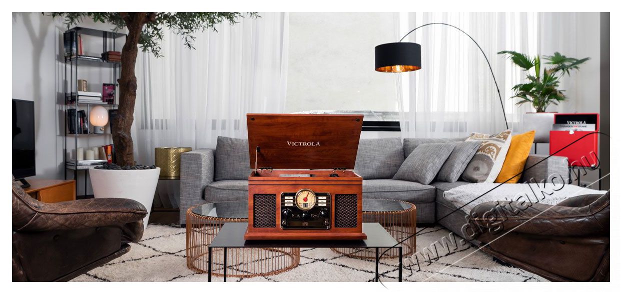 Victrola VTA-200B barna Audio-Video / Hifi / Multim&eacute;dia - Bakelit lemezj&aacute;tsz&oacute; - Bakelit lemezj&aacute;tsz&oacute; - 526599