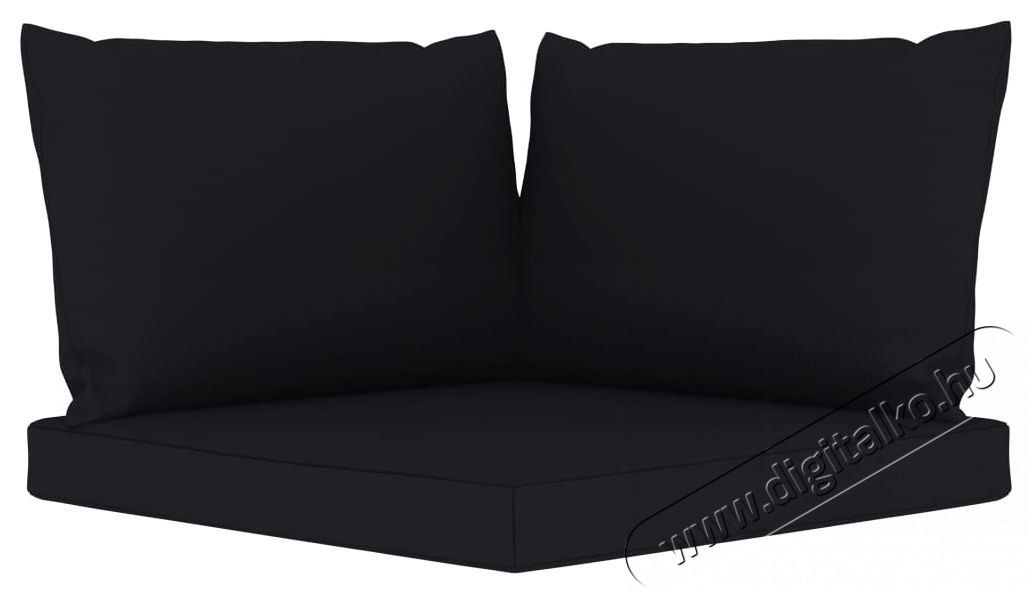 vidaXL h&aacute;romszem&eacute;lyes kerti kanap&eacute; fekete p&aacute;rn&aacute;kkal H&aacute;ztart&aacute;s / Otthon / K&uuml;lt&eacute;r - K&uuml;lt&eacute;r / kerti term&eacute;k / grill - Kerti b&uacute;tor - 398931