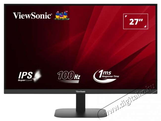 VIEWSONIC VA2708-2K-HD IPS LED monitor, 27 , QHD (2560x1440), 100 Hz, 1 ms (MPRT), HDR10, HDMI, DisplayPort, Fekete Iroda &eacute;s sz&aacute;m&iacute;t&aacute;stechnika - Monitor - Monitor - 534002