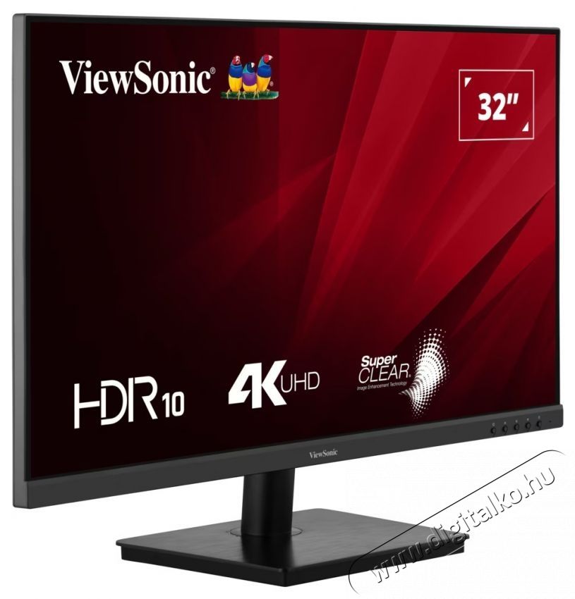 VIEWSONIC VA3208-4K-HD VA LED monitor 32 , 4K UHD (3840x2160), 60Hz, 4ms, 2x HDMI, DisplayPort, fekete Iroda &eacute;s sz&aacute;m&iacute;t&aacute;stechnika - Monitor - Monitor - 534001