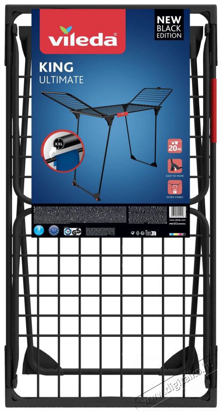 Vileda King Ultimate Black Edition 20 m H&aacute;ztart&aacute;s / Otthon / K&uuml;lt&eacute;r - Egy&eacute;b h&aacute;ztart&aacute;si term&eacute;k - 520286