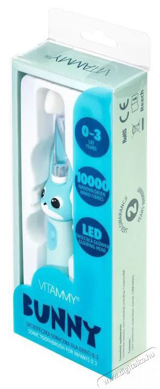 VITAMMY Nyuszi, k&eacute;k sz&iacute;nű Elektromos fogkefe Sz&eacute;ps&eacute;g&aacute;pol&aacute;s / Eg&eacute;szs&eacute;g - Sz&aacute;j / fog &aacute;pol&aacute;s - Elektromos fogkefe - 526617