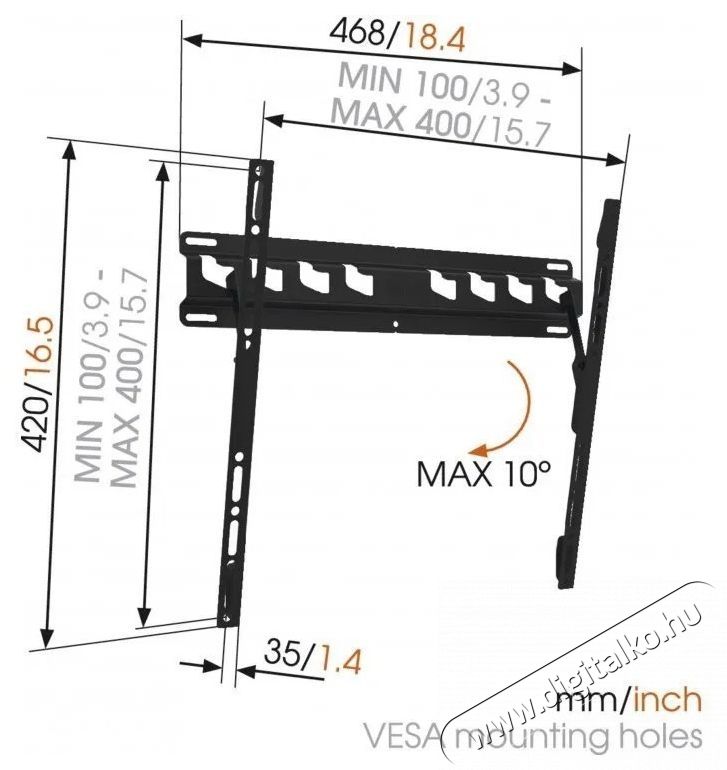 Vogels MA3010 TV-hez 32-55  TV tart&oacute; konzol Tv kieg&eacute;sz&iacute;tők - Fali tart&oacute; / konzol - Fali tv tart&oacute; - 532391