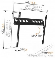 Vogels MA3010 TV-hez 32-55  TV tart&oacute; konzol Tv kieg&eacute;sz&iacute;tők - Fali tart&oacute; / konzol - Fali tv tart&oacute; - 532391