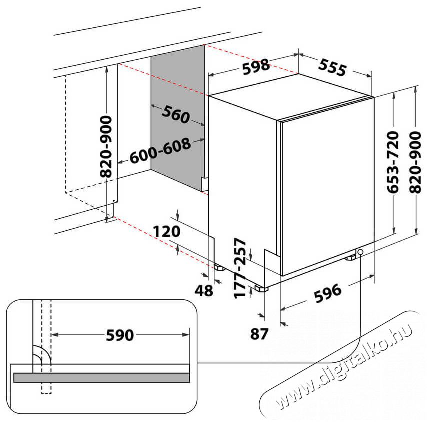 Whirlpool WIO3C33E65 14 ter&iacute;t&eacute;kes be&eacute;p&iacute;thető mosogat&oacute;g&eacute;p Konyhai term&eacute;kek - Mosogat&oacute;g&eacute;p - Norm&aacute;l (60cm) be&eacute;p&iacute;thető mosogat&oacute;g&eacute;p - 367102