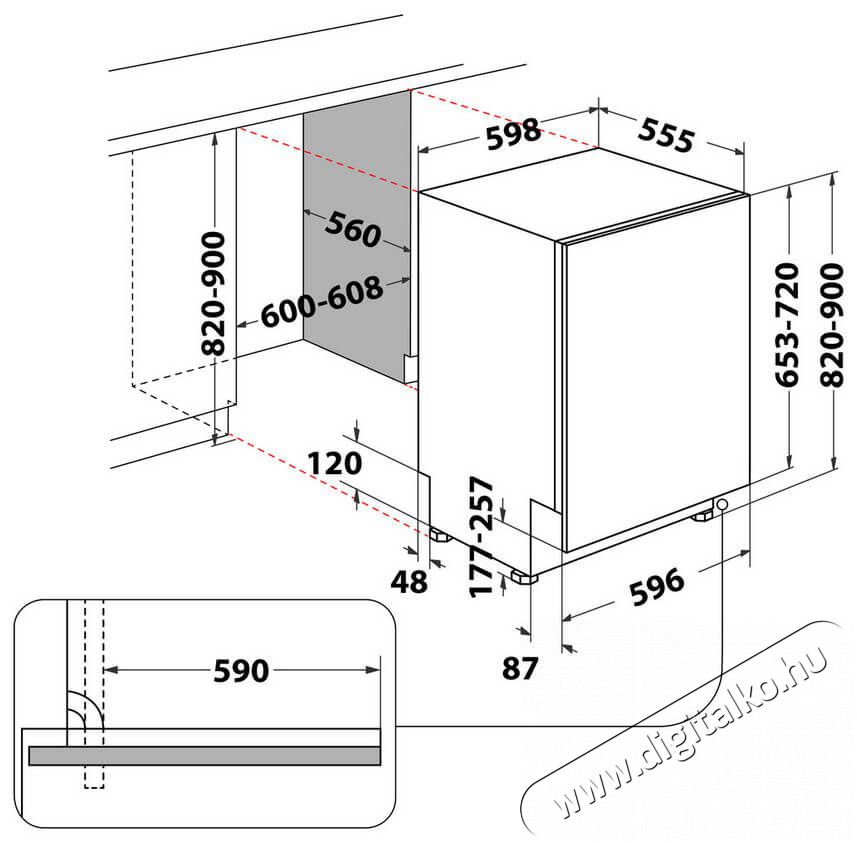 Whirlpool WIO3C33E65 14 ter&iacute;t&eacute;kes be&eacute;p&iacute;thető mosogat&oacute;g&eacute;p Konyhai term&eacute;kek - Mosogat&oacute;g&eacute;p - Norm&aacute;l (60cm) be&eacute;p&iacute;thető mosogat&oacute;g&eacute;p - 367102
