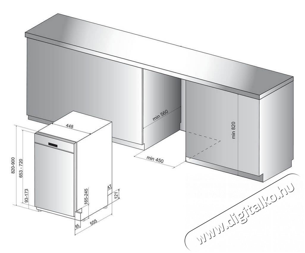 Whirlpool WSBO 3O34 PF X be&eacute;p&iacute;thető mosogat&oacute;g&eacute;p Konyhai term&eacute;kek - Mosogat&oacute;g&eacute;p - Keskeny (45cm-ig) be&eacute;p&iacute;thető mosogat&oacute;g&eacute;p - 348496